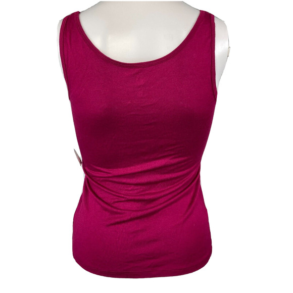NWT New York & Company Blouse Womens Sz XS Magenta Pink‎ Ruffle Front Tank Cami - Picture 3 of 9